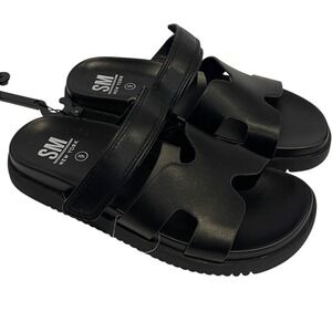 SM New York Black Women's Slide Sandals